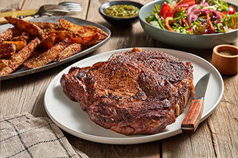 Southwest Ribeye Steaks with Oven Fries